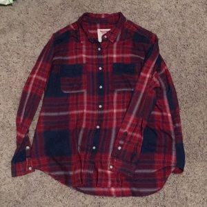 Long sleeve flannel, boyfriend fit